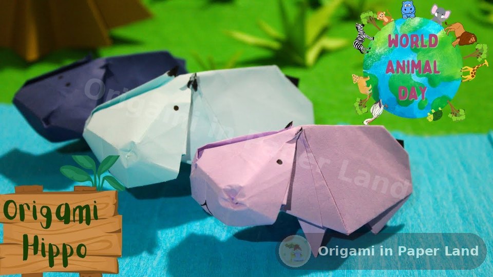Origami hippo