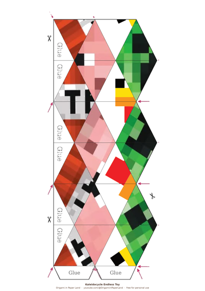 Kaleidocycle endless toy printable template