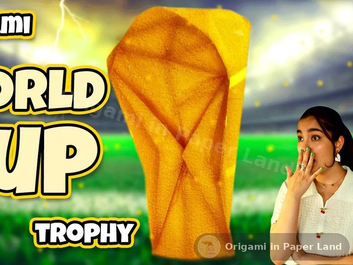 Paper World Cup trophy